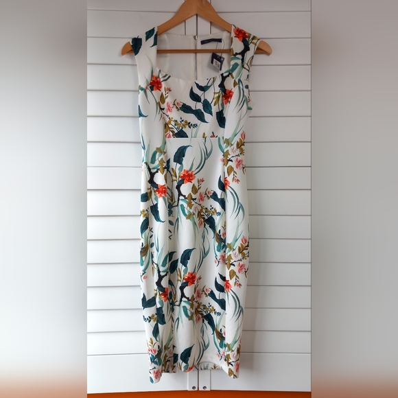 Marks & Spencer Dresses & Skirts - M&S Collection Fitted Midi Dress Ivory Size 8 Floral Bodycon Wedding Cruise BNWT